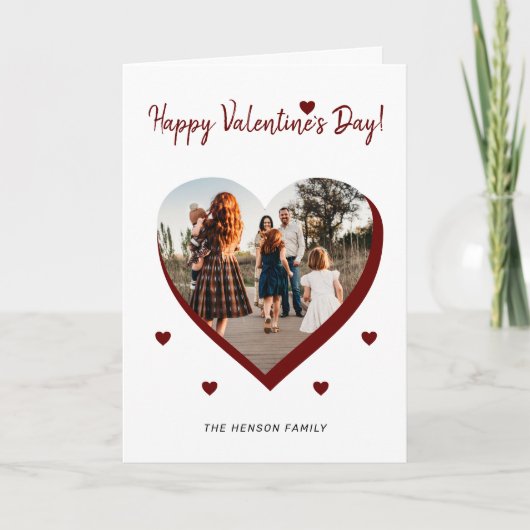 Cartes Pour Fêtes Annuelles Saint Valentin`s day Heart Family Photo Script (Devant)