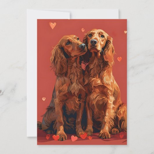 Cartes Pour Fêtes Annuelles Saint-Valentin Setter Irlandais (Devant)