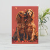 Cartes Pour Fêtes Annuelles Saint-Valentin Setter Irlandais (Debout devant)