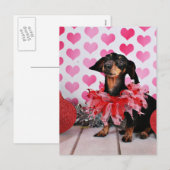 Cartes Pour Fêtes Annuelles Saint Valentin - Sophia - Dachshund (Devant / Derrière)