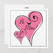 Cartes Pour Fêtes Annuelles Saint-Valentin Soyez mes coeurs et Verse Whimsical (Devant / Derrière)