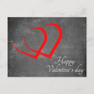 Cartes Pour Fêtes Annuelles Saint-Valentin Tableau Noir Cœurs Rouges Élégants