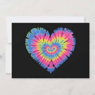 Cartes Pour Fêtes Annuelles Saint-Valentin Tie and Dye Cœurs Colorés Jour 