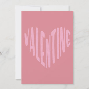 Cartes Pour Fêtes Annuelles Saint-Valentin Typographie Moderne Cœur Rose 