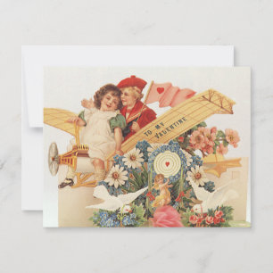 Cartes Pour Fêtes Annuelles Saint-Valentin victorien vintage, Enfants dans un 