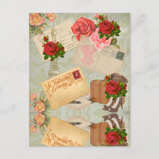 Cartes Pour Fêtes Annuelles Saint-Valentin vintage (Devant)