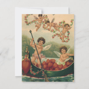 Cartes Pour Fêtes Annuelles Saint-Valentin vintage, chérubins victoriens dans 