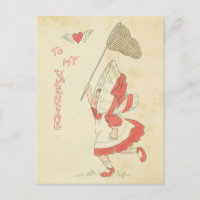 Saint Valentin vintage Red Heart Wings mignonne Gi