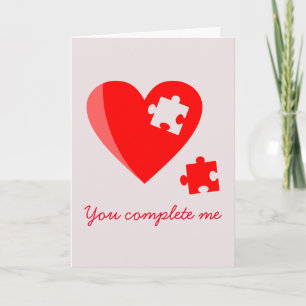 Cartes Pour Fêtes Annuelles Saint-Valentin Vous Me Complétez Puzzle Coeur