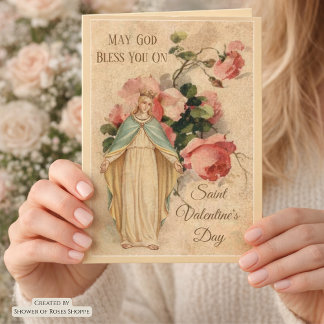 Cartes Pour Fêtes Annuelles Saint-Valentines Jour béni Vierge Floral