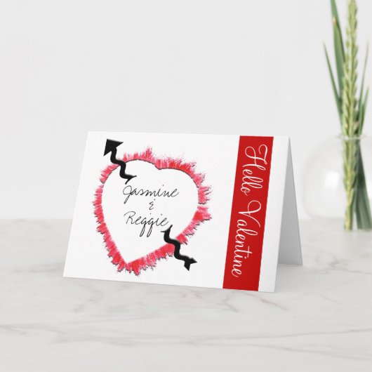 Cartes Pour Fêtes Annuelles Saint Valentin's Day Tattered Edge Red Heart Outli (Devant)