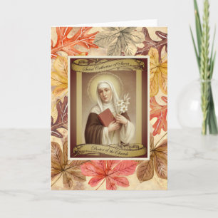 Cartes Pour Fêtes Annuelles Sainte Catherine de Sienne Thanksgiving Feuilles d