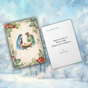 Cartes Pour Fêtes Annuelles Sainte Famille Bordure Décorative