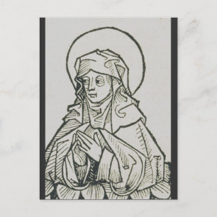 Cartes Pour Fêtes Annuelles Sainte Monique Ligne d'Art Minimaliste Médiéval