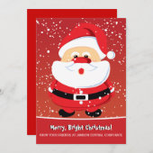 Cartes Pour Fêtes Annuelles Sainte Santa Claus Noël entreprise (Devant / Derrière)