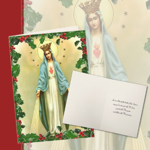 Cartes Pour Fêtes Annuelles Sainte Vierge Marie Catholique Noël Religieux