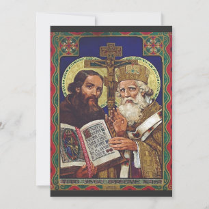 Cartes Pour Fêtes Annuelles Saints Cyrille et Méthode Patrons de l'Europe