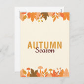 Cartes Pour Fêtes Annuelles Saison automnale mignonne avec Feuille (Devant / Derrière)