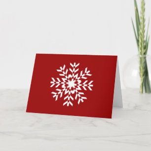 Cartes Pour Fêtes Annuelles Saison de base de ski Red et White Snowflake