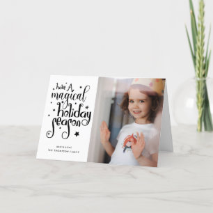 Cartes Pour Fêtes Annuelles Saison de Fêtes Magique Photo Noël Plié