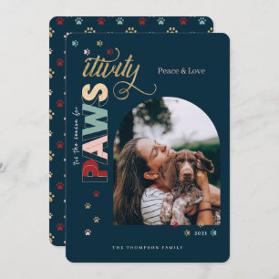 Cartes Pour Fêtes Annuelles Saison de la Pawsitivity Amusants Marine Blue Pet
