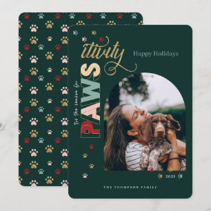 Cartes Pour Fêtes Annuelles Saison de Pawsitivity Amusants Green Pet Chien Pho