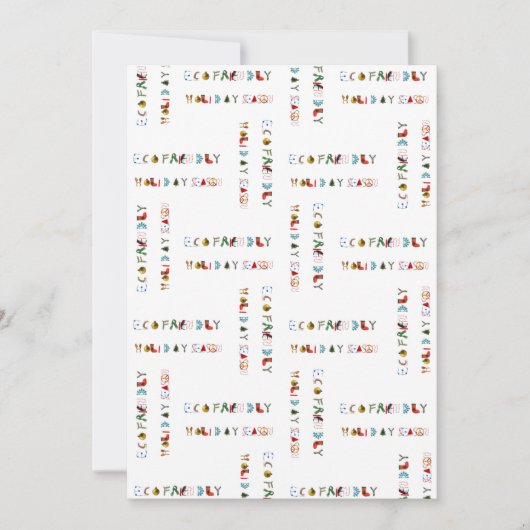 Cartes Pour Fêtes Annuelles Saison des vacances amicale d'Eco d'amusement (Devant)