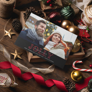 Cartes Pour Fêtes Annuelles Saison d'être Jolly Photo Noël Plaid