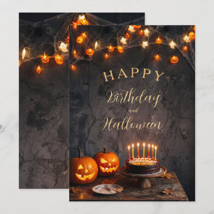 Cartes Pour Fêtes Annuelles Saison effrayante Anniversaire Halloween Glow