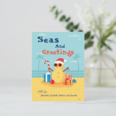 Cartes Pour Fêtes Annuelles Saison Fun Santa Claus Bonne Année (Debout devant)