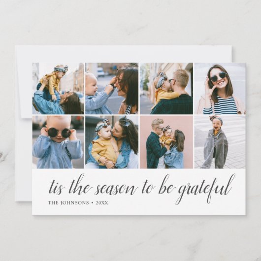 Cartes Pour Fêtes Annuelles Saison Grateful Calligraphie (Devant)