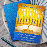 Cartes Pour Fêtes Annuelles Saison Hanoukka Ménorah Jaune Pour Éclater Le Scri<br><div class="desc">"C’est la saison de l’étincelle." Une photo de fond illustrant une menorah d'or jaune brillant et colorée et une parties scintillant bleu turquoise vous permet de passer des vacances à Hanoukka. Sentez la chaleur et la joie de la saison des Fêtes chaque fois que vous envoyez cette magnifique carte de...</div>