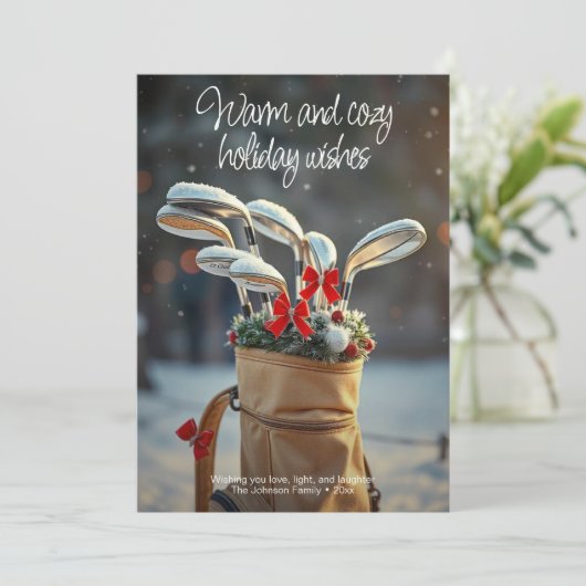 Cartes Pour Fêtes Annuelles Saison hivernale du golf de neige - Rouge (Debout devant)