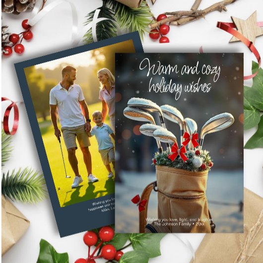 Cartes Pour Fêtes Annuelles Saison hivernale du golf de neige Wishe ・ Photo de