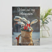 Cartes Pour Fêtes Annuelles Saison hivernale du golf de neige Wishe ・ Photo de (Debout devant)