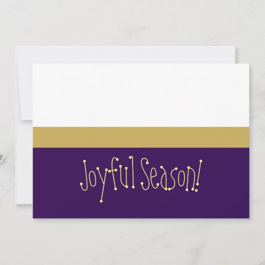 Cartes Pour Fêtes Annuelles Saison Joyeuse ! Bloc de couleur blanc violet mode (Devant)