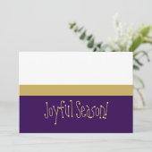 Cartes Pour Fêtes Annuelles Saison Joyeuse ! Bloc de couleur blanc violet mode (Debout devant)