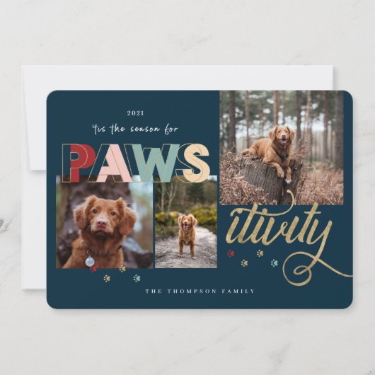 Cartes Pour Fêtes Annuelles Saison Pour Pawsitivity Fun Pet 3 Photo Collage (Devant)