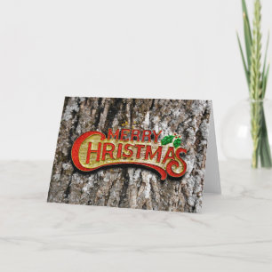CARTES POUR FÊTES ANNUELLES SAISON SUR MESURE DE MERRY NOËL ARBRE BARK SAISON