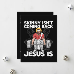 Cartes Pour Fêtes Annuelles Salle de sport Jésus Workout Skinny ne revient pas
