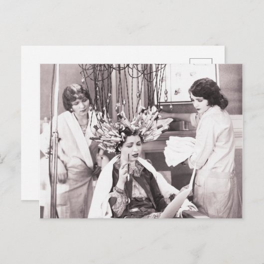 Cartes Pour Fêtes Annuelles Salon de coiffure rétro (Devant / Derrière)