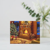 Cartes Pour Fêtes Annuelles Salon de Noël cosy (Debout devant)