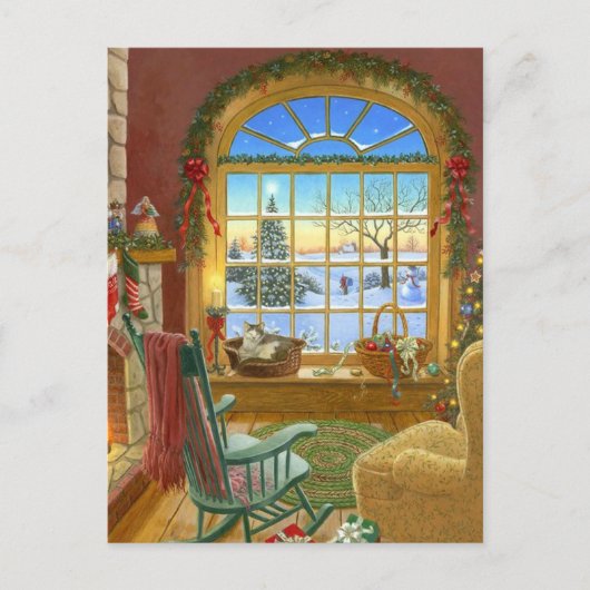 Cartes Pour Fêtes Annuelles Salon de Noël cosy (Devant)