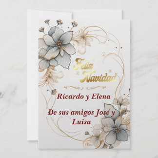 Cartes Pour Fêtes Annuelles Saludo Feliz Navidad elegante y delicado