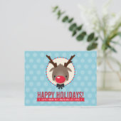 Cartes Pour Fêtes Annuelles SALUT DE VACANCES Rodolphe rousse de rennes roux (Debout devant)