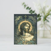 Cartes Pour Fêtes Annuelles Salut est Risen ! Peinture Jésus Art Nouveau (Debout devant)