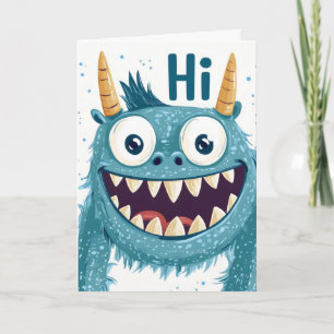 Cartes Pour Fêtes Annuelles Salut Monstre Bleu
