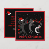 Cartes Pour Fêtes Annuelles Salutation Appartement de Noël Kokopelli (Devant / Derrière)