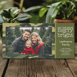 Cartes Pour Fêtes Annuelles Salutation Camo Vert