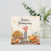 Cartes Pour Fêtes Annuelles Salutation d'automne de Thanksgiving pour Golfer (Debout devant)